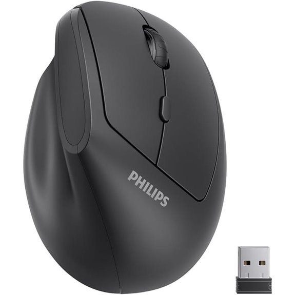 Philips Ergonomic Wireless Vertical Mouse with Adjustable DPI