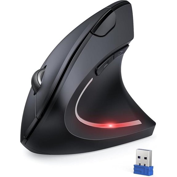 TECKNET Wireless Vertical Ergonomic Mouse with 5 DPI