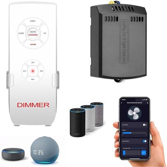 Smart WiFi Ceiling Fan Remote with Light Dimming
