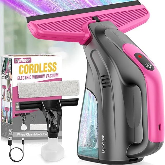 Cordless Window Vacuum Squeegee with Microfiber Cloth