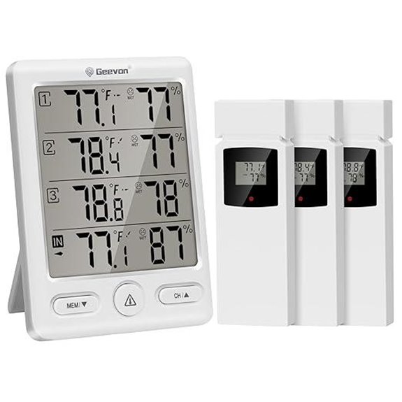 Geevon Wireless Indoor Outdoor Thermometer with Sensors