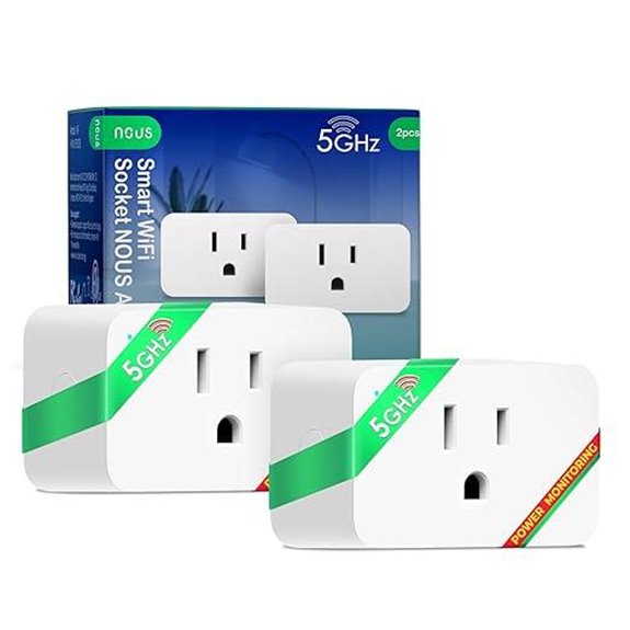 NOUS Wi-Fi Smart Plug 2-Pack with Energy Monitoring