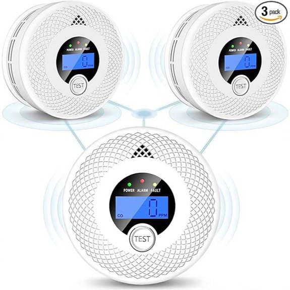 3-Pack Wireless Smoke & CO Alarms with LCD