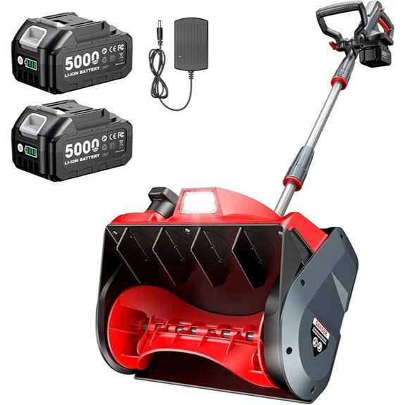 Cordless Electric Snow Shovel with Batteries and LED