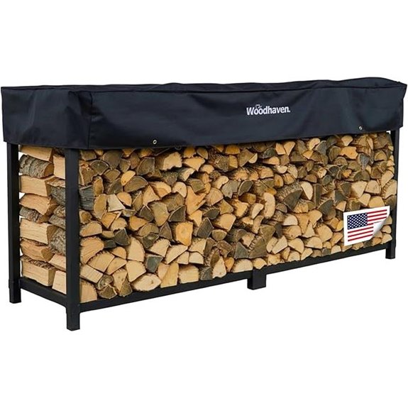 Woodhaven 8-Foot Firewood Rack with Cover