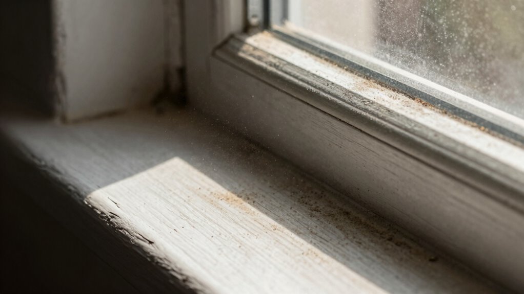 dust settles on textured surfaces