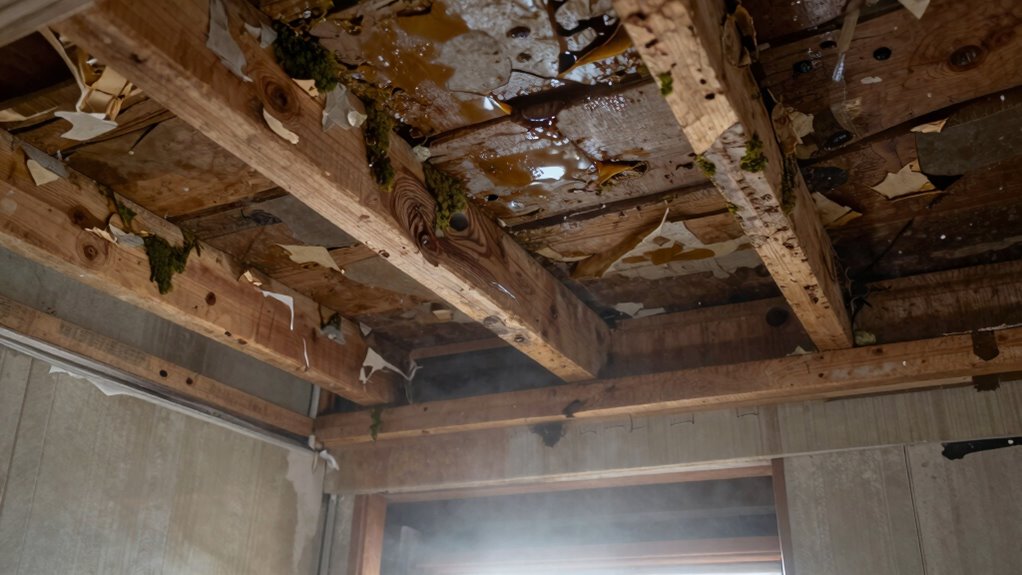 moisture spreads through crawl space