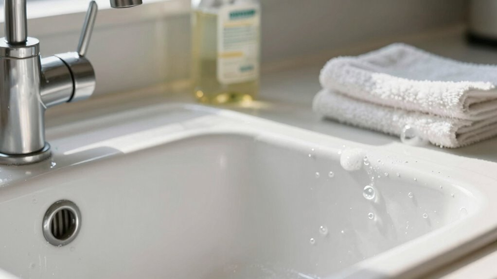 soap residue persists despite soft water
