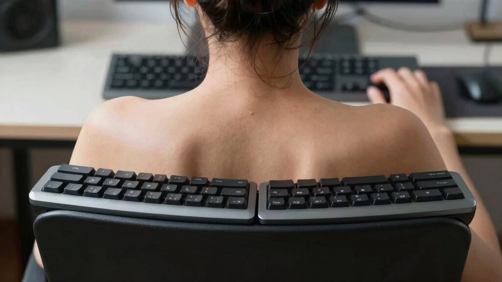 split keyboard improves shoulder health