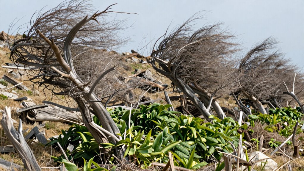 wind affects plant structure