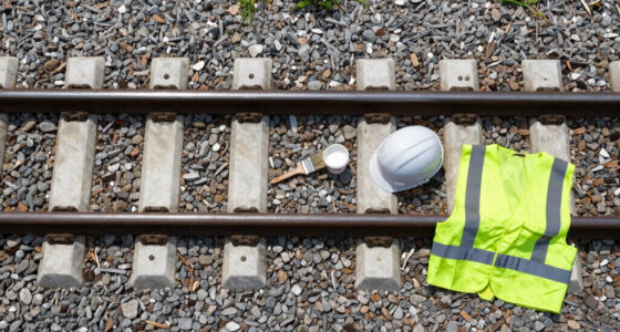 Painting The Sides Of Railroad Rails White To Reduce Derailment